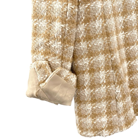 Mango Tweed Blazer Jacket Jewel Button Closure - Picture 9 of 11